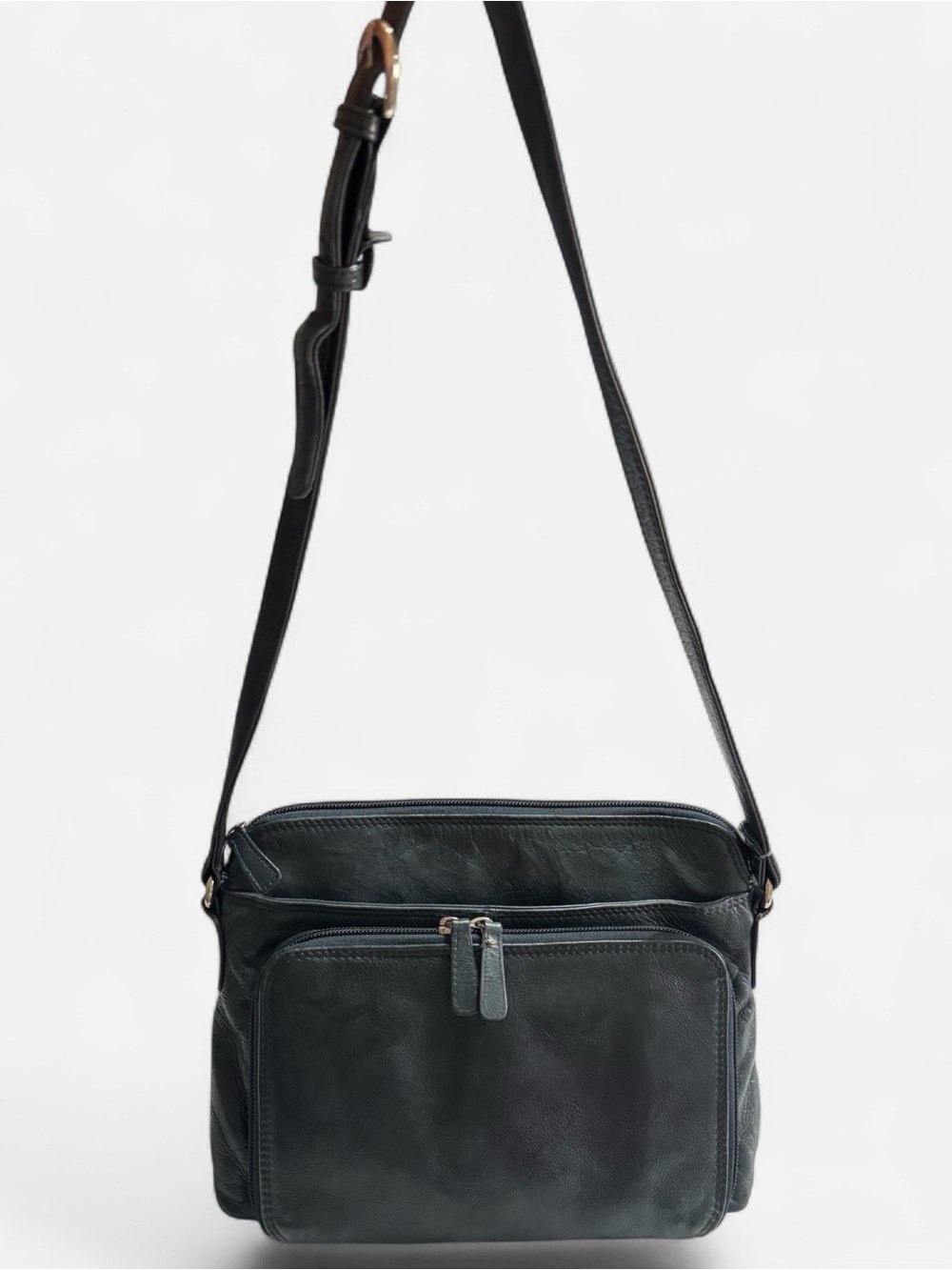 Ili New York Black Leather Crossbody Bag for Women - Sleek Everyday Carry
